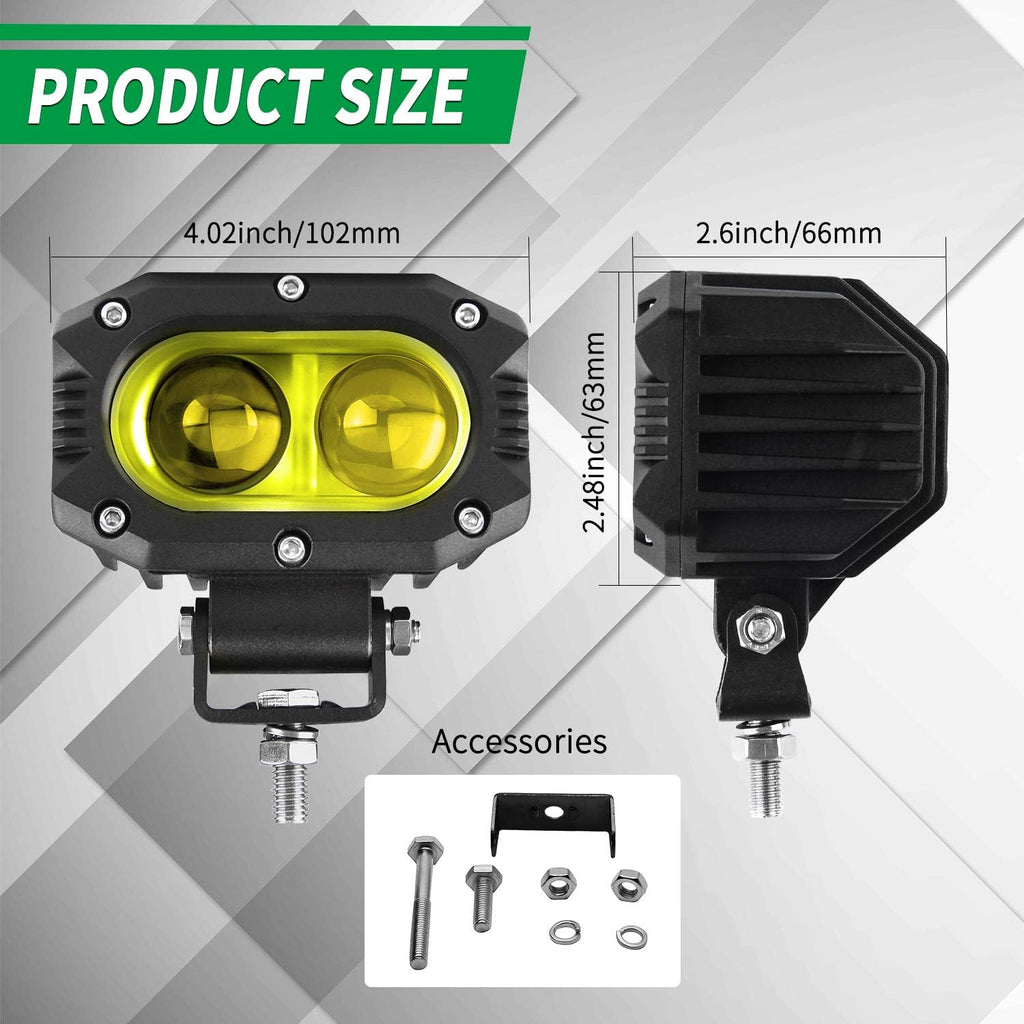 Yellow 2pcs LED Fog Lights Bar C2272