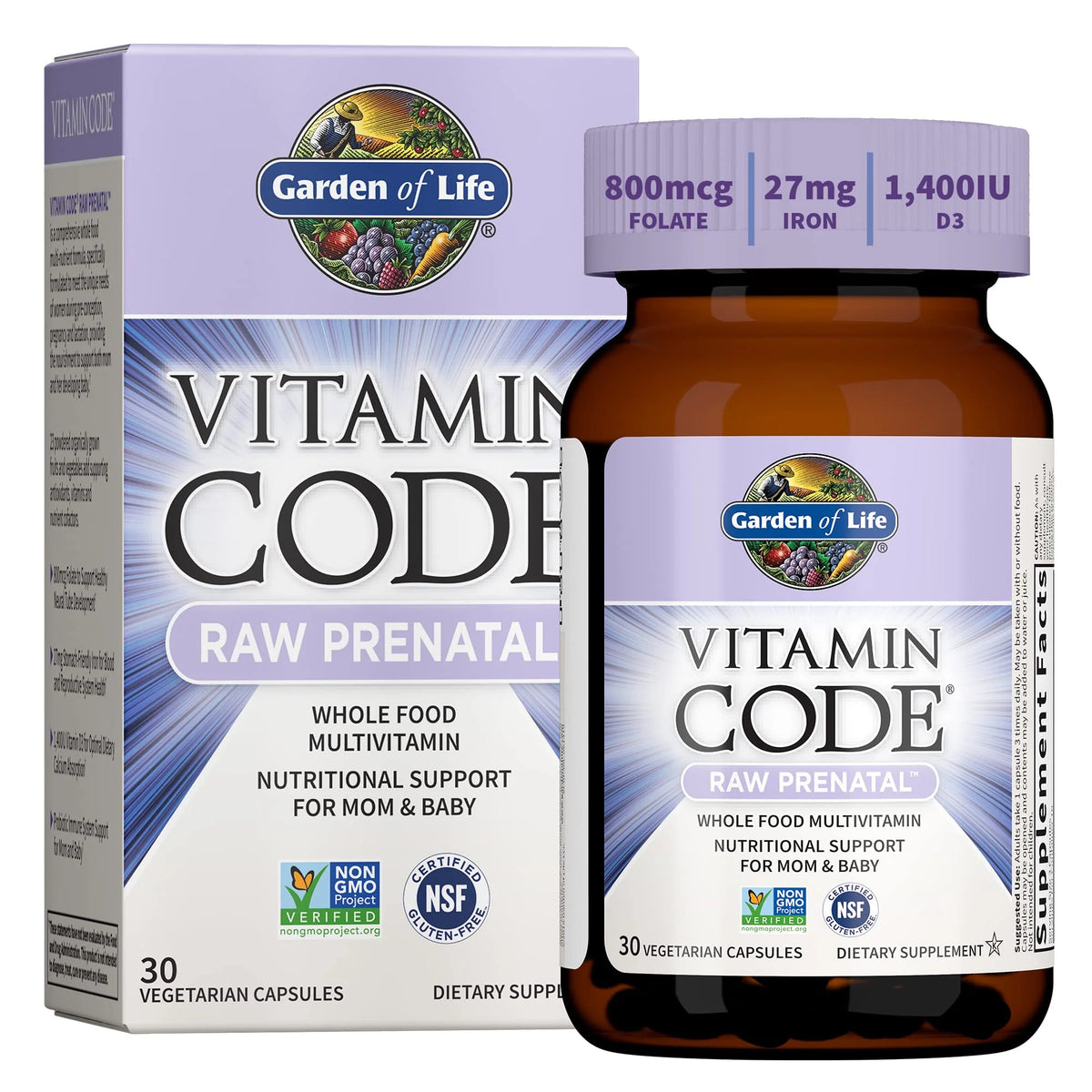 Prenatal Multivitamin with Iron Folate Vitamin C D3 Probiotics W291267