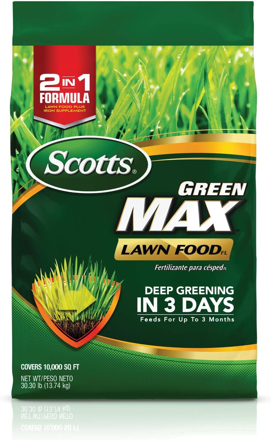 Lawn Food Fertilizer Plus Iron Supplement, Covers 10,000 sq. ft., Pack of 2 A703