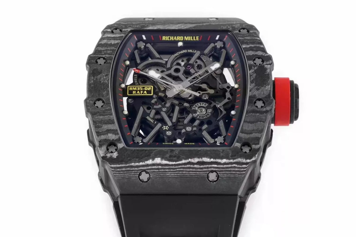 Black Bezel Red Markers Black Rubber Strap S840292