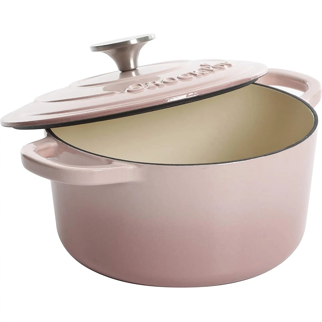 Blush Pink 5 Quart Enamel Cast Iron Dutch Oven Q648428