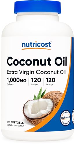 Coconut Oil Softgels 1000mg 120 Softgels Extra Virgin K234
