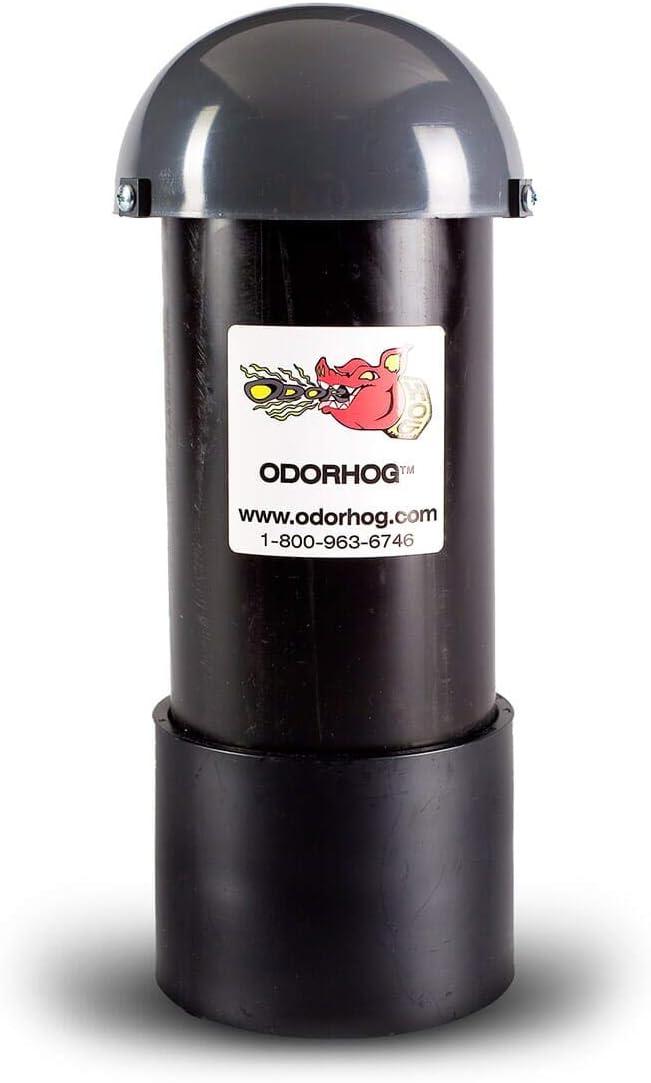Black ABS Vent Stack Pipe Filter with Mushroom Cap N6684