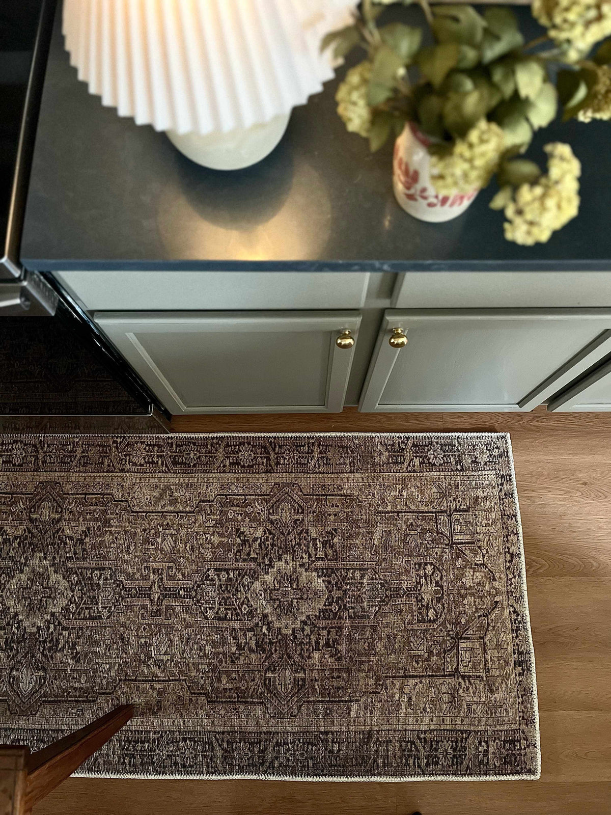 Machine Washable Area Rug - Brown, Green - 7'10" x 10'2" U360