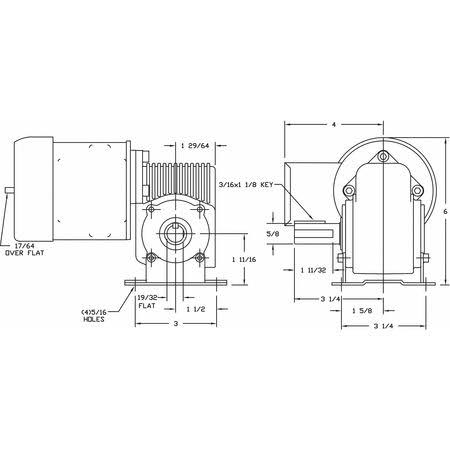AC Gearmotor, 330 RPM, TEFC, 115/230V R897