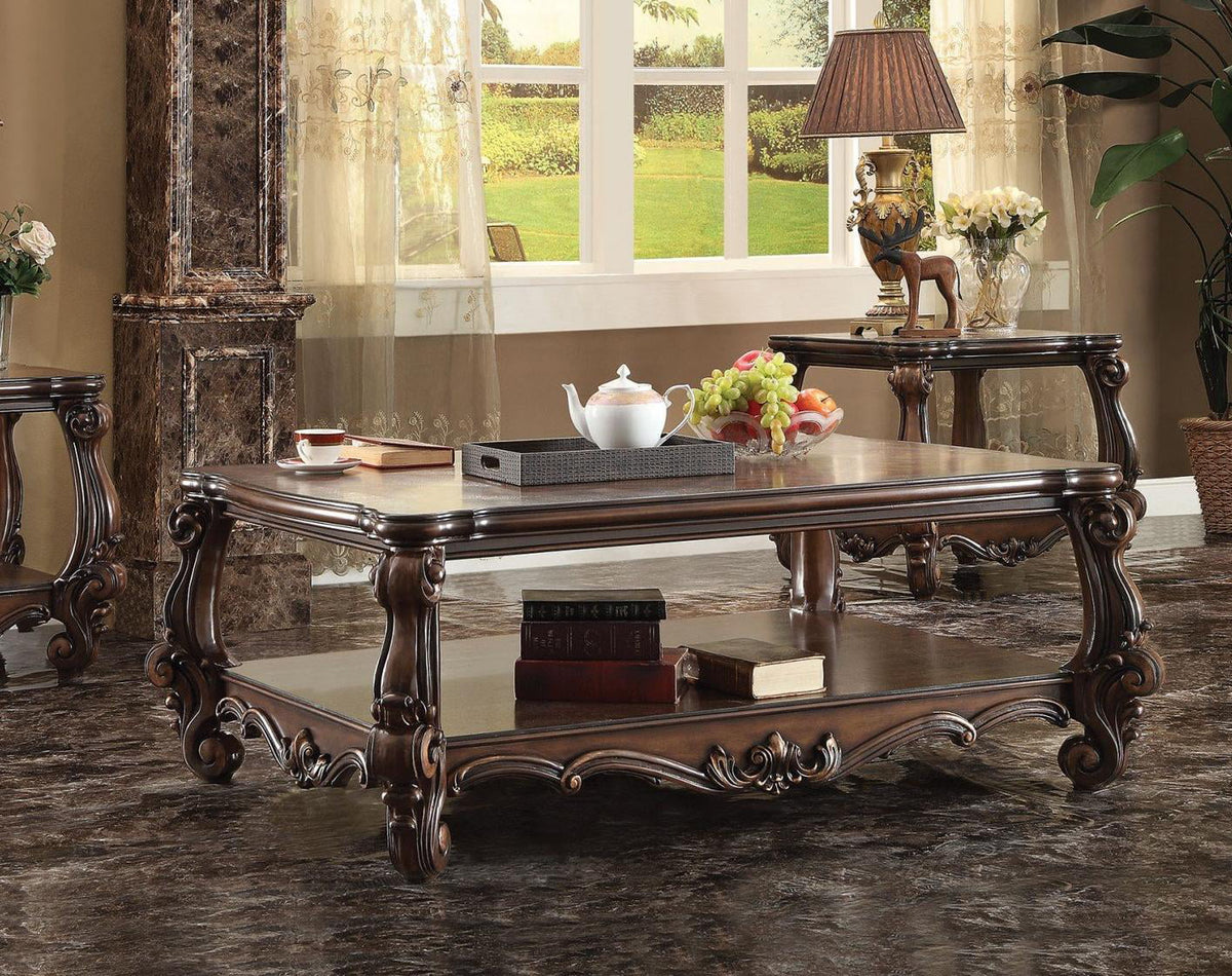 Cherry Oak Rectangular Occasional Table Set 3Pcs Q983