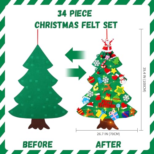 Felt Christmas Tree with 34 Ornaments O465792