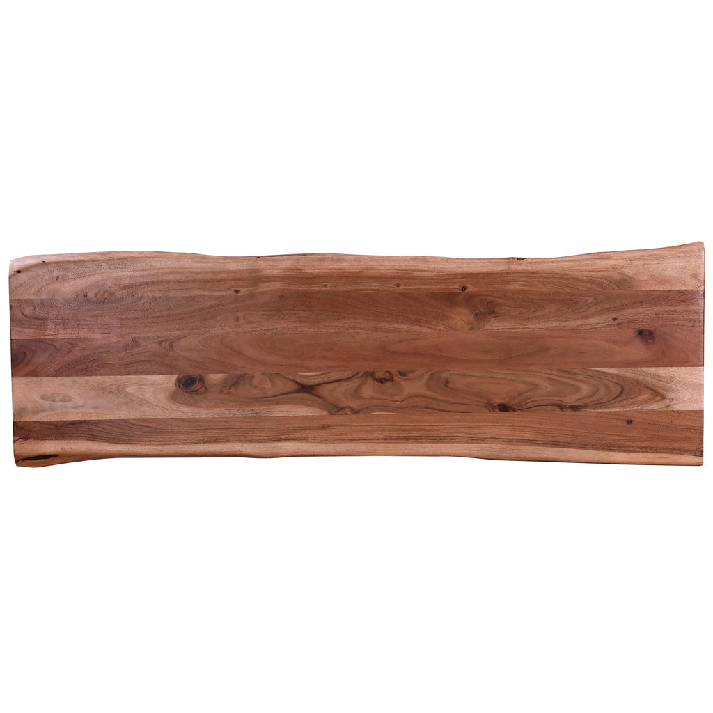 58 in. Acacia Wood and Metal Dining Bench N10206