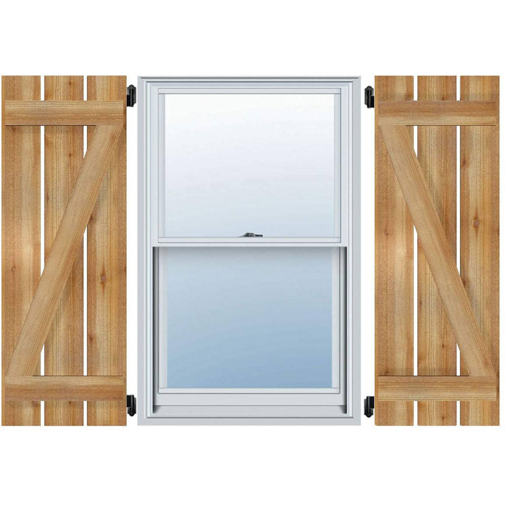Rough Sawn Western Red Cedar Board-n-Batten Shutters U18021
