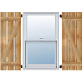 Rough Sawn Western Red Cedar Board-n-Batten Shutters U18021