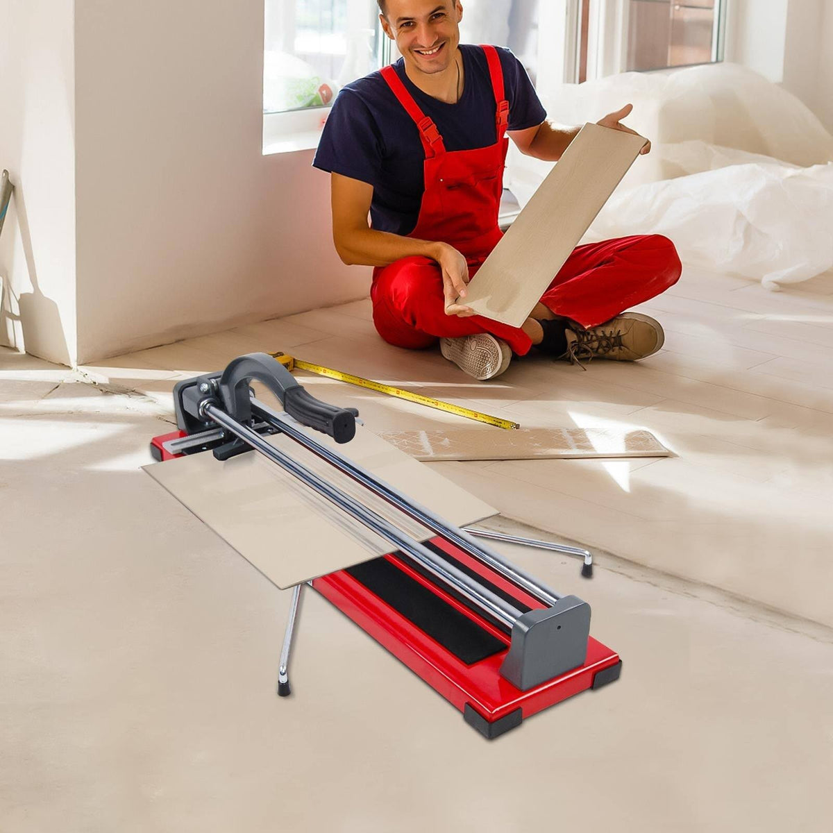 Red Manual Tile Cutter with Tungsten Carbide Cutting Wheel C198