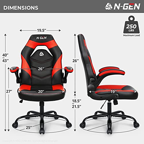 Black Ergonomic PU Leather Gaming Chair with Lumbar Support A70054