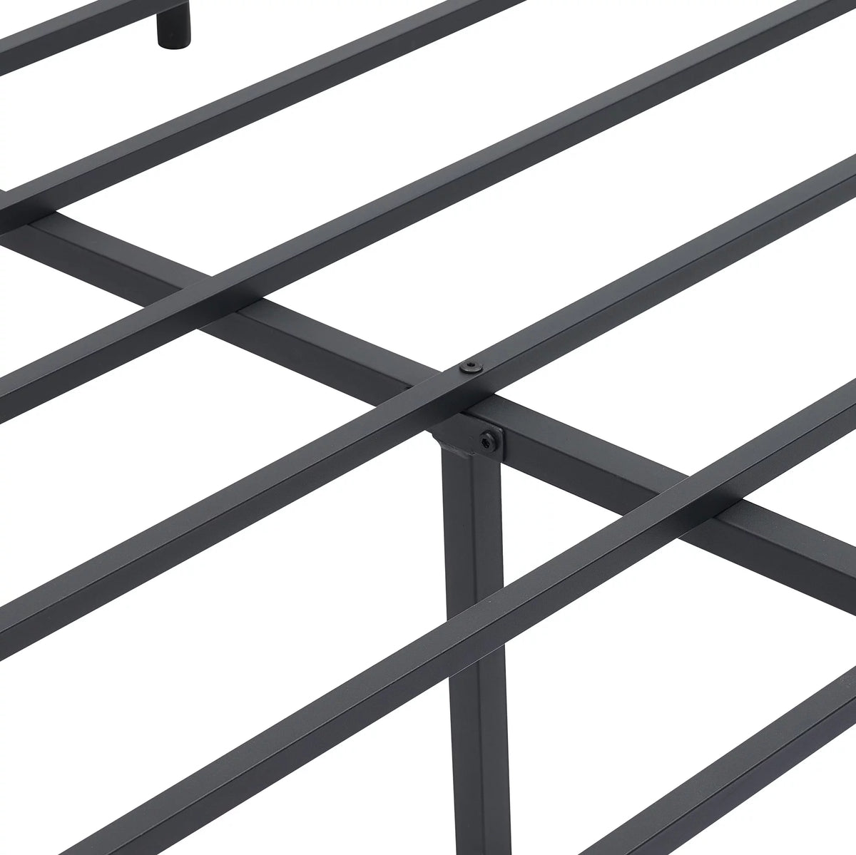 Queen Size Black Metal Platform Bed Frame with Headboard J277024