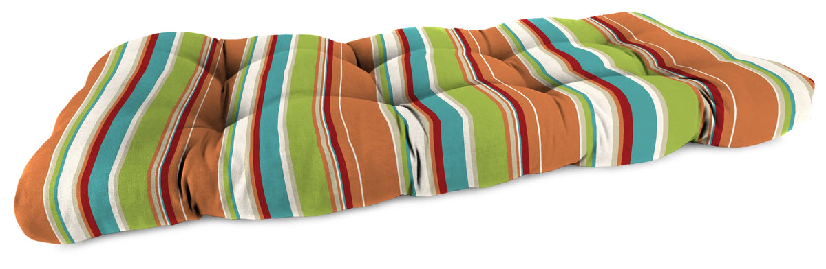 Multicolor Stripe Tufted Outdoor Bench Cushion G2000