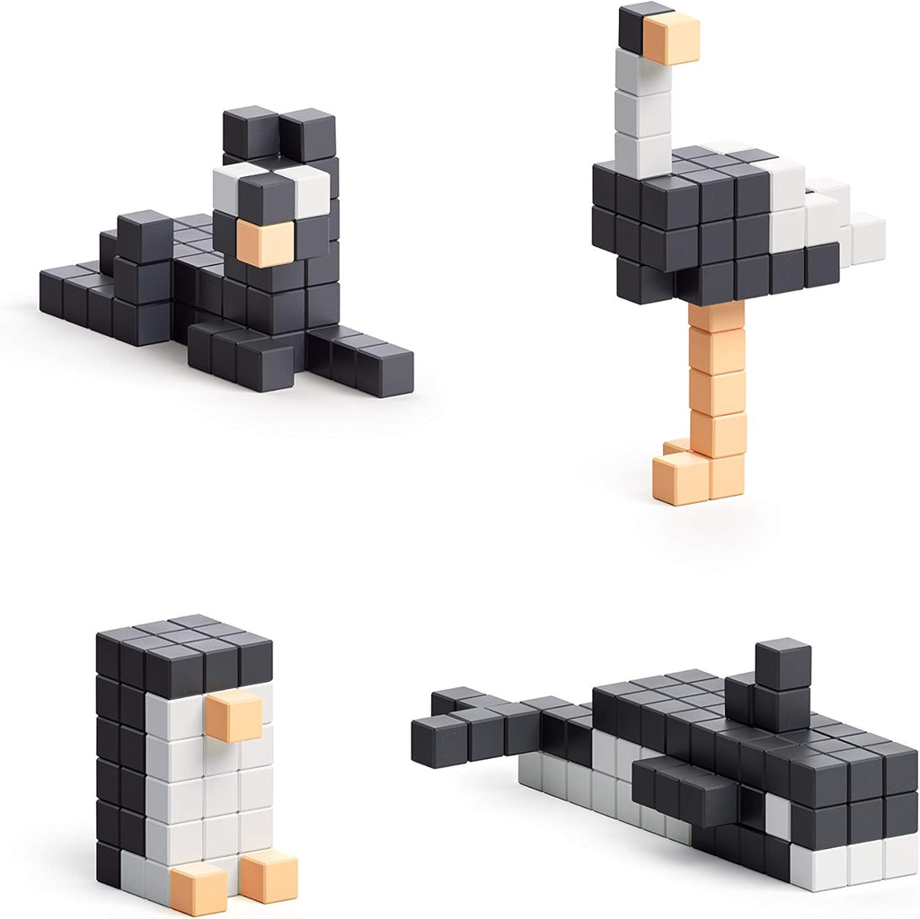 Black & White Animals Magnetic Blocks Set 195pcs J39549