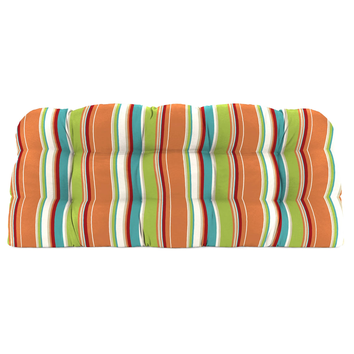 Multicolor Stripe Tufted Outdoor Bench Cushion G2000