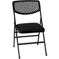 Black Fabric and Resin Mesh Folding Chair, Pack of 4 G856