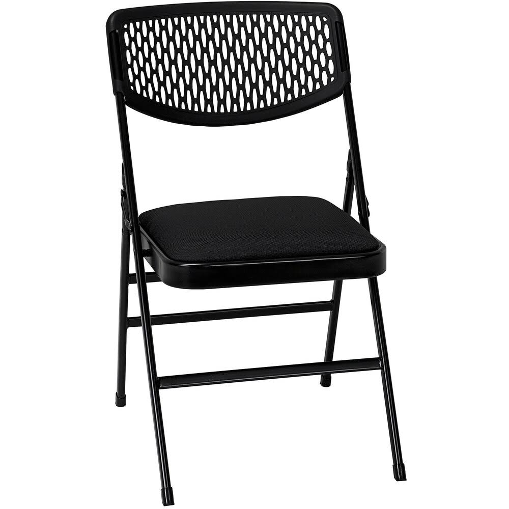 Black Fabric and Resin Mesh Folding Chair, Pack of 4 G856