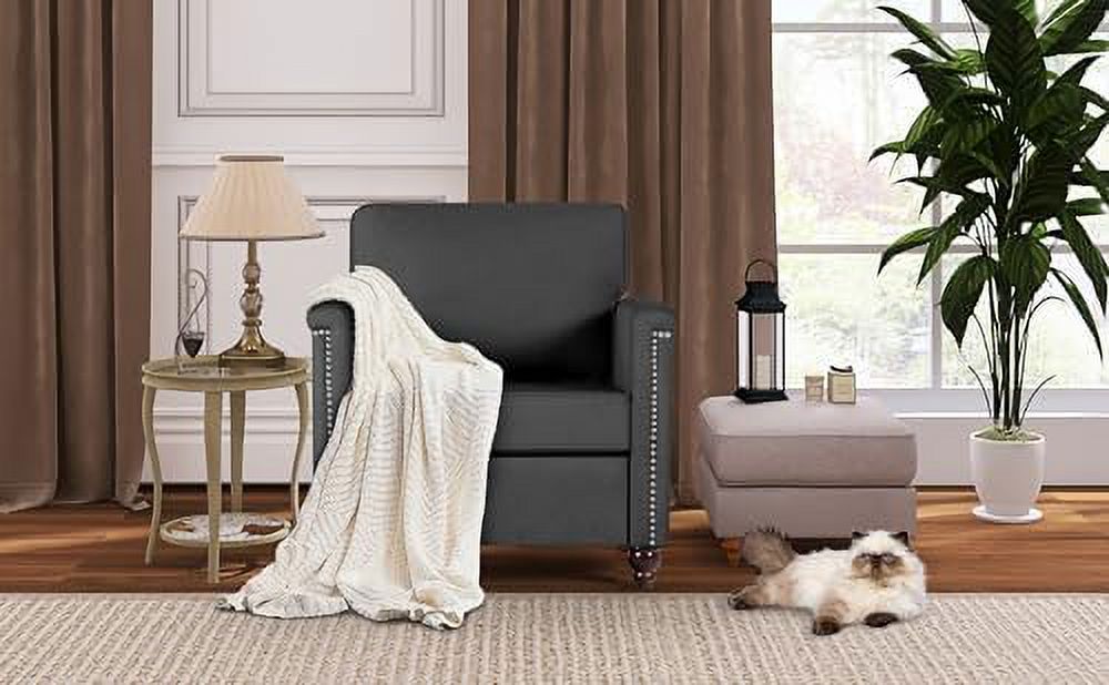 Beige Upholstered Linen Accent Chair Z73888