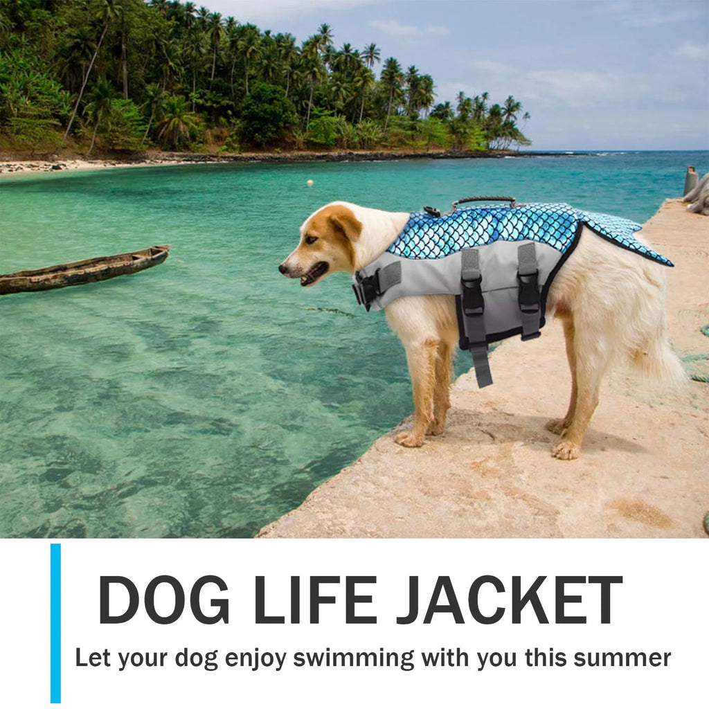 Dog Life Jacket with Rescue Handle, Reflective Adjustable Life Vest G572