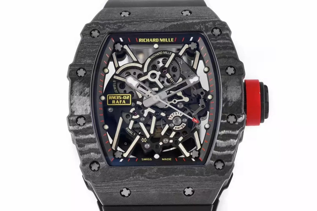 Black Bezel Red Markers Black Rubber Strap S840292