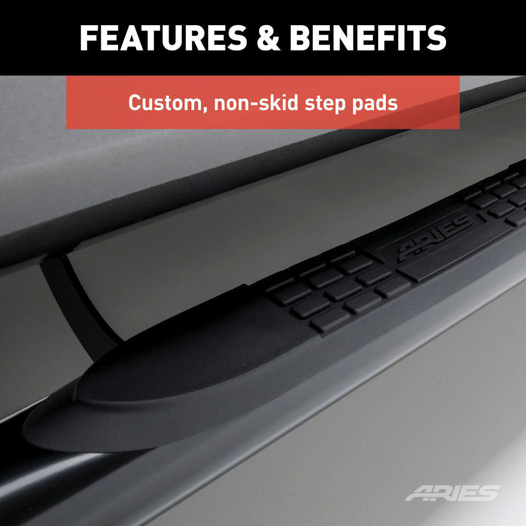 3-Inch Round Black Steel Nerf Bars A463