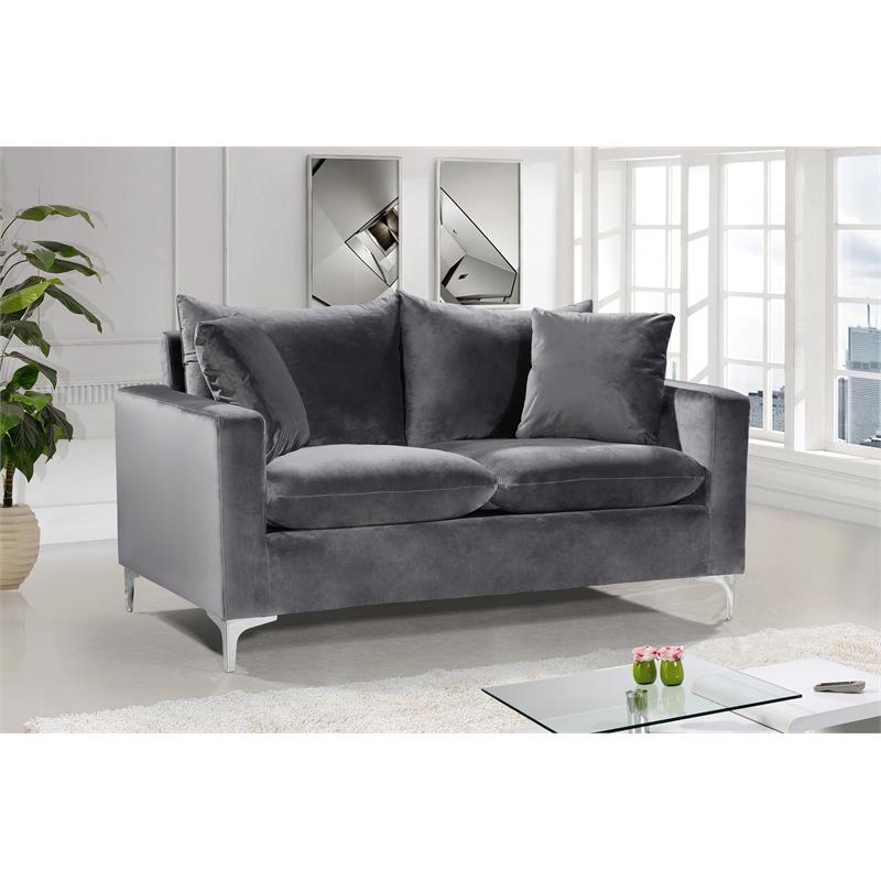 Gray Velvet 3-Piece Sofa Set P555