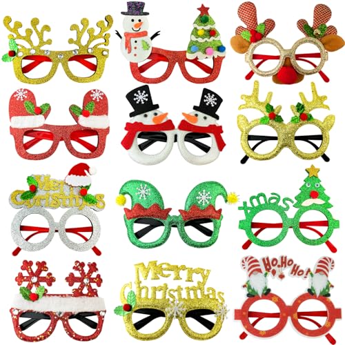 12 Pcs Christmas Glasses Party Favors H391922