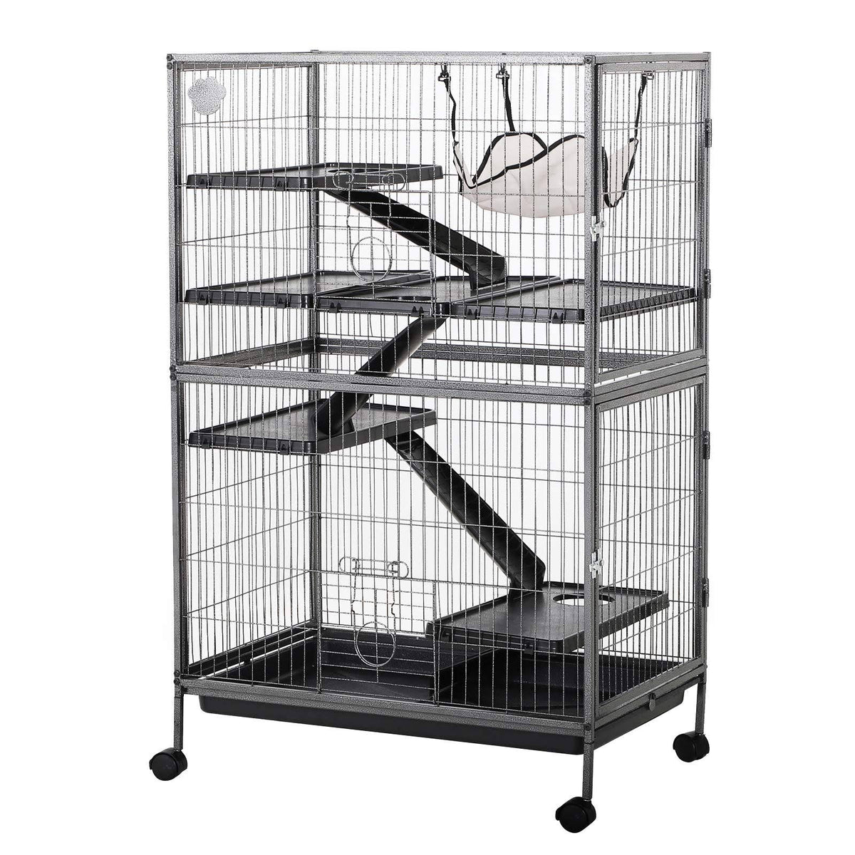 50” 4 Tier Steel Plastic Small Animal Pet Cage Kit with Wheels A75179