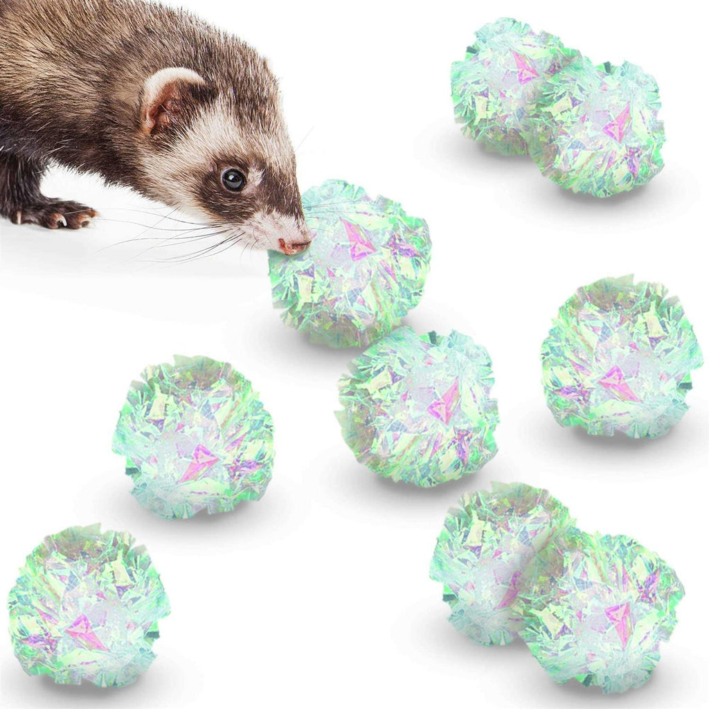Clear Mylar Cat & Ferret Crinkle Balls & Chase Toy T7783