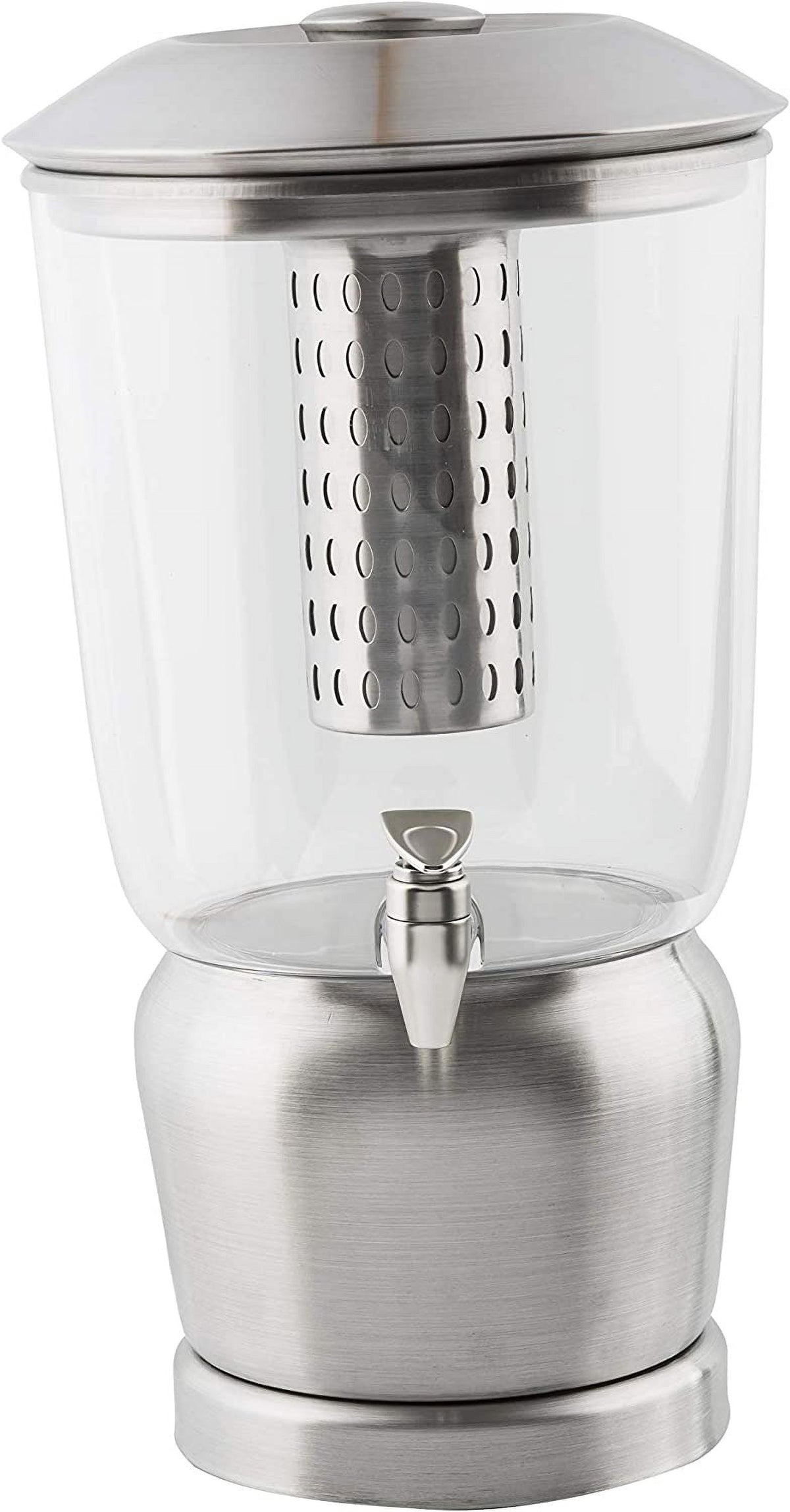 Gallon Drink Dispenser With Fruit Infuser & Stand, Tritan Stainless Steel E590921