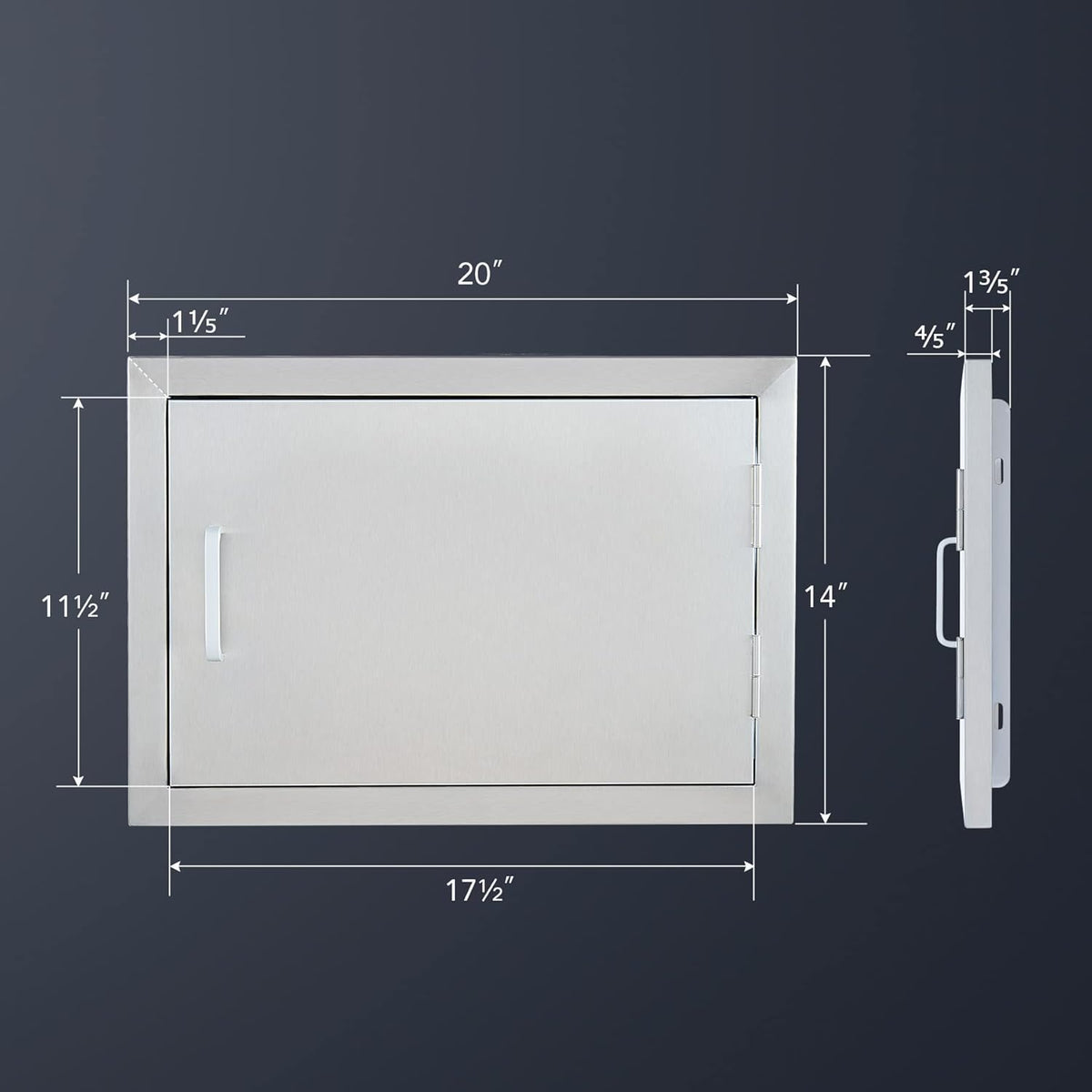 20 W x 14 H 304 Stainless Steel Outdoor Kitchen Access Door L8800