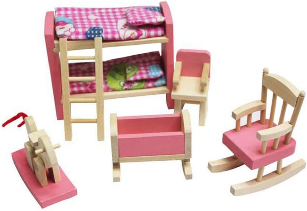 Pink Wooden Dollhouse Furniture Set G59138