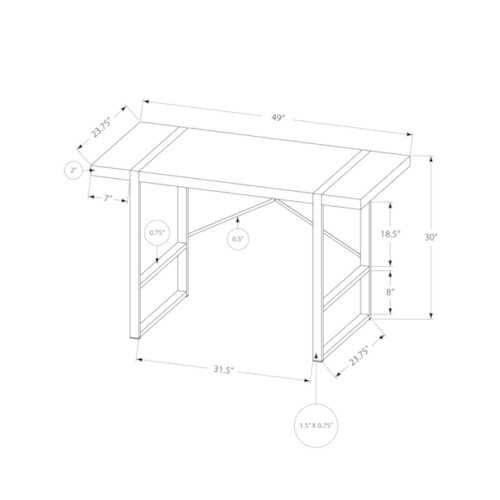 Taupe Black Particle Board Metal Computer Desk D917080