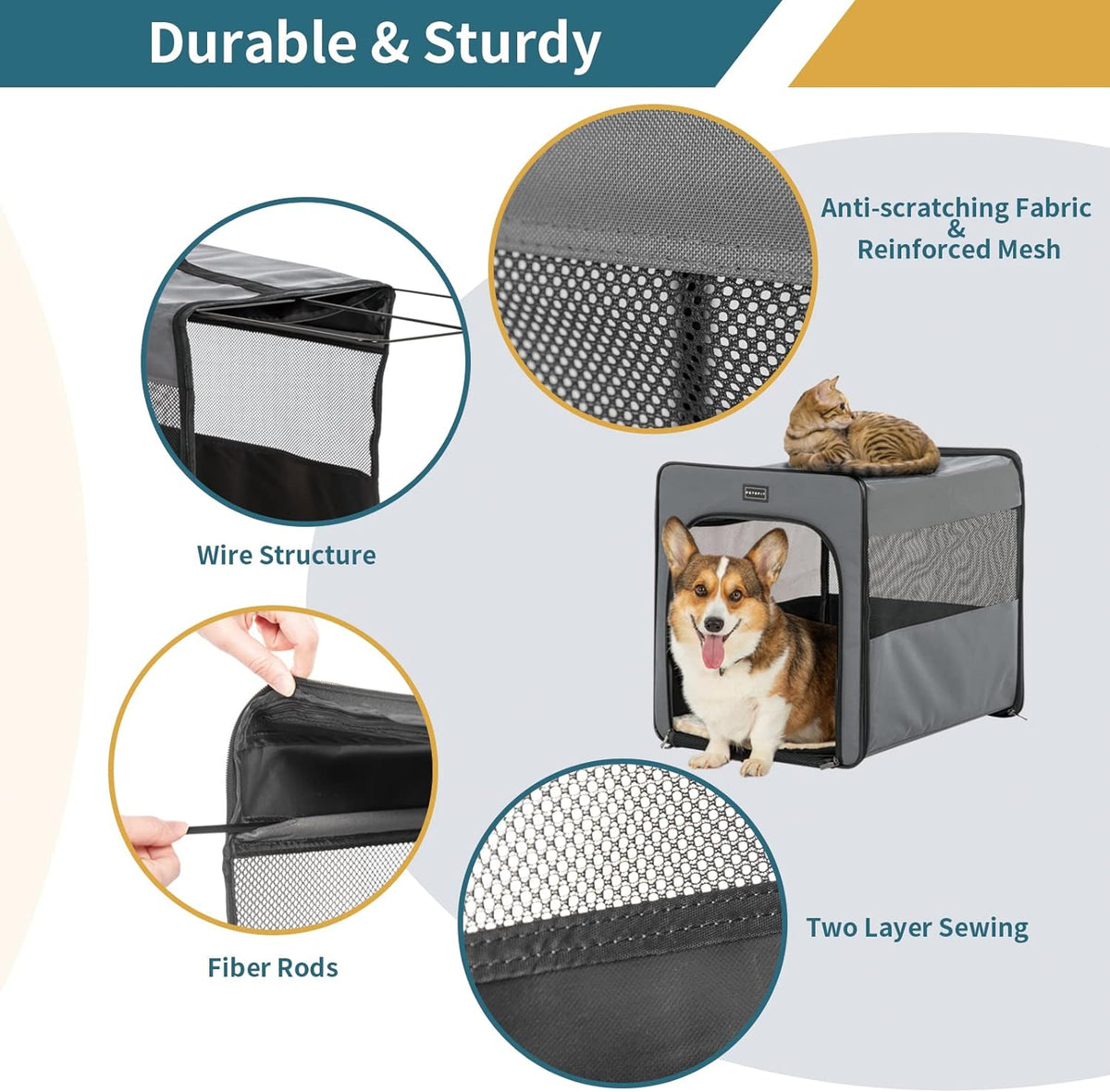 Collapsible Large Dog Travel Crate B991