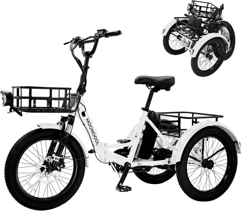 Folding Electric Tricycle 1000W 48V 20 Fat Tire 3 Wheel N343157