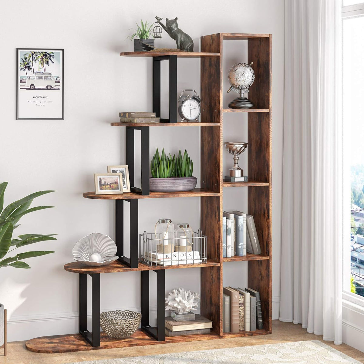 White 5-Tier Corner Ladder Shelf E5108