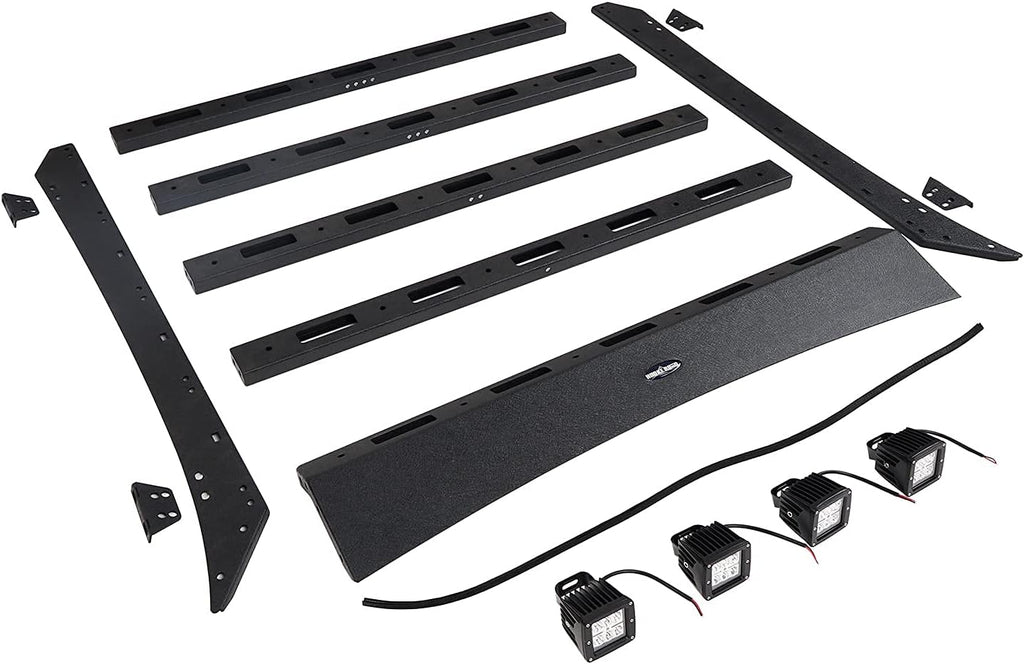 Roof Rack Cargo Carrier Crossbars Basket with LED Lights for Toyota Tacoma 05-22 Access Cab 2nd 3rd Gen Pickup Truck S31924