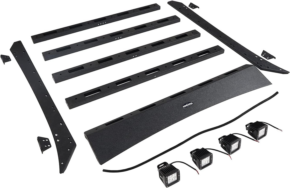 Roof Rack Cargo Carrier Crossbars Basket with LED Lights for Toyota Tacoma 05-22 Access Cab 2nd 3rd Gen Pickup Truck S31924