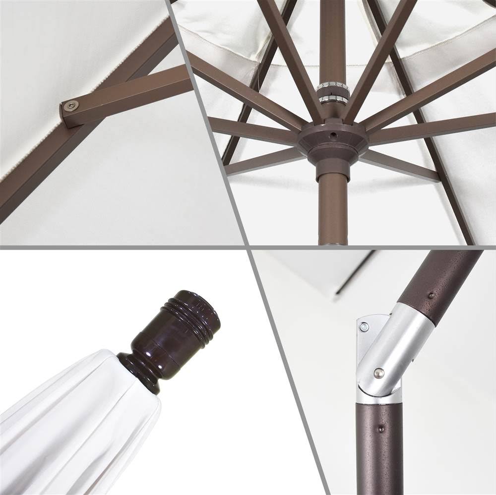 Beige 9 ft. Sunbrella Aluminum Market Umbrella H1517
