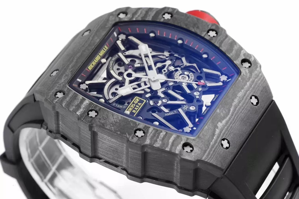 Black Bezel Red Markers Black Rubber Strap S840292