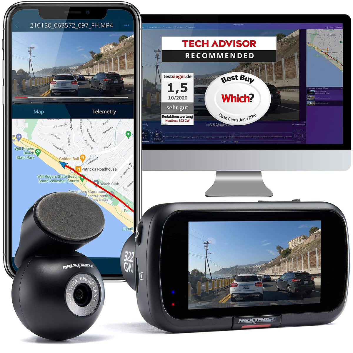1080p Dash Cam Front and Rear Camera P65732