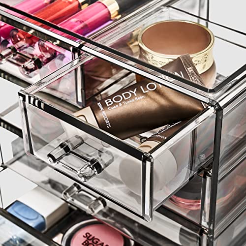 Acrylic Makeup Organizer with 3 Large 4 Small Drawers Z247876