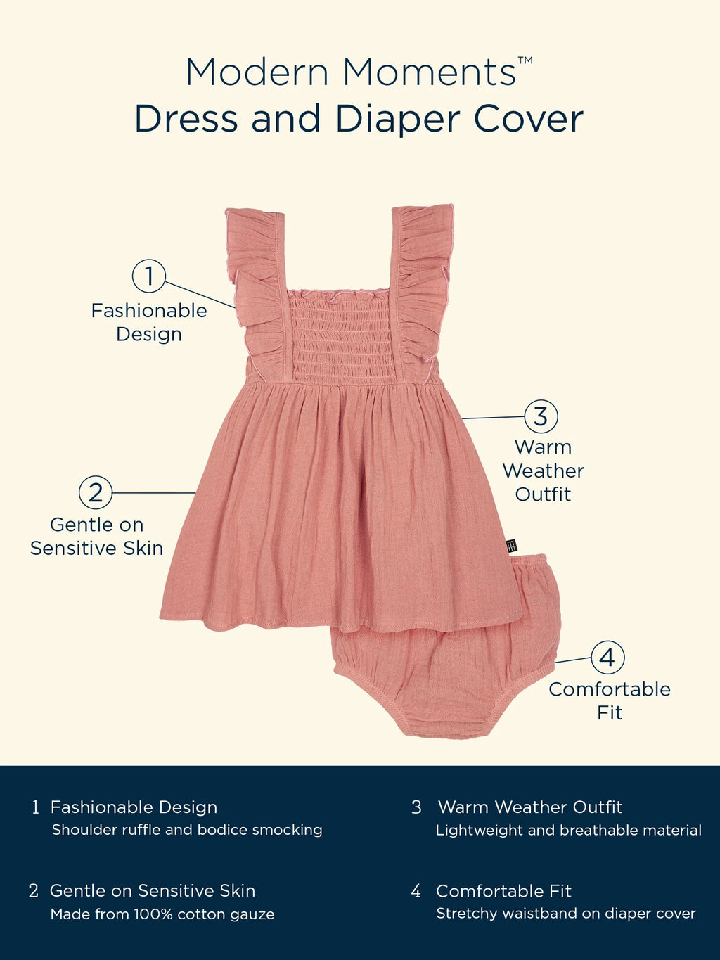 Baby Girl Cotton Dress and Diaper Cover W5977