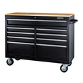 Black 9-Drawer Mobile Storage Cabinet with Solid Wood Top U22587