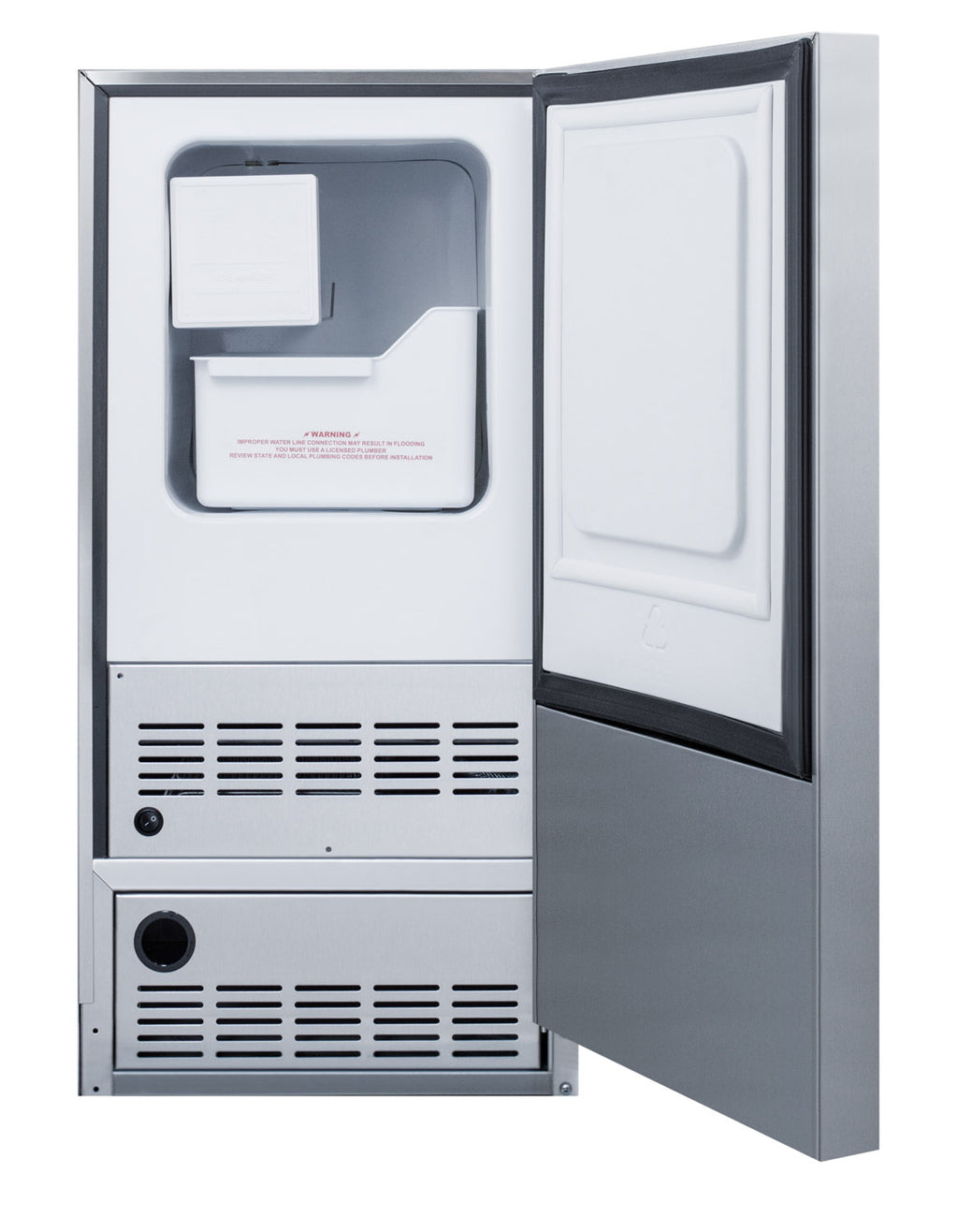 Undercounter ADA Compliant Manual Defrost Icemaker with Stainless Steel Exterior D970