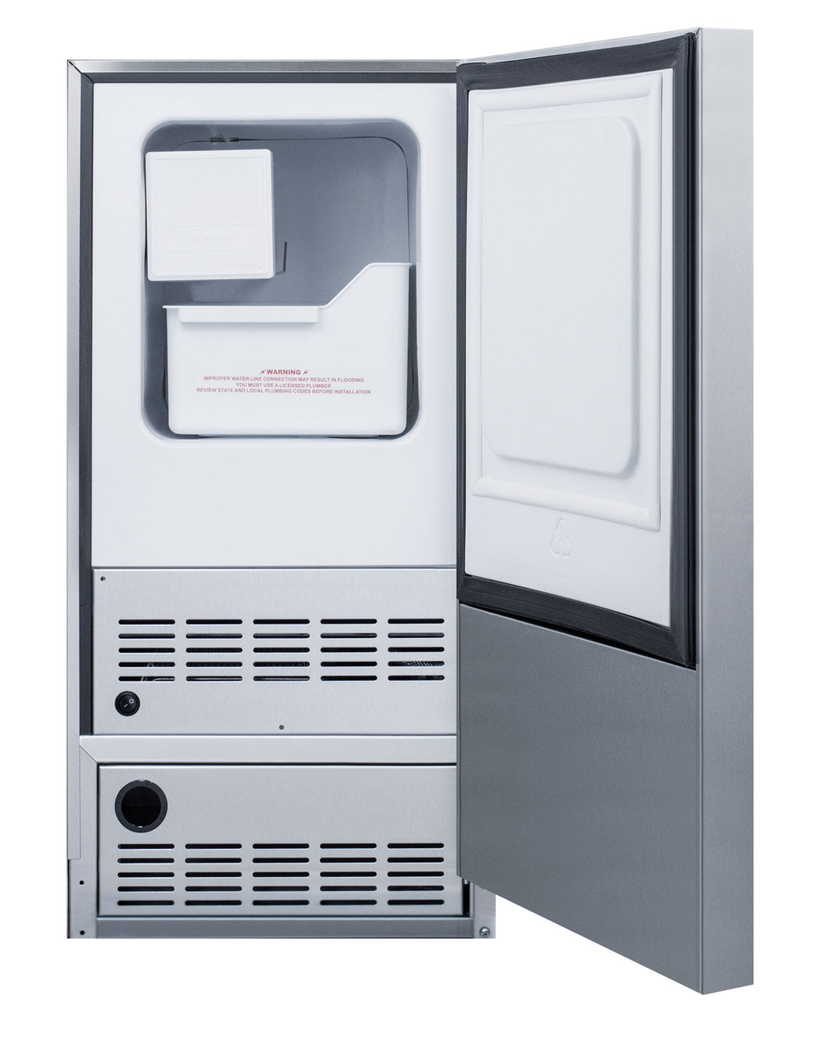 Undercounter ADA Compliant Manual Defrost Icemaker with Stainless Steel Exterior D970