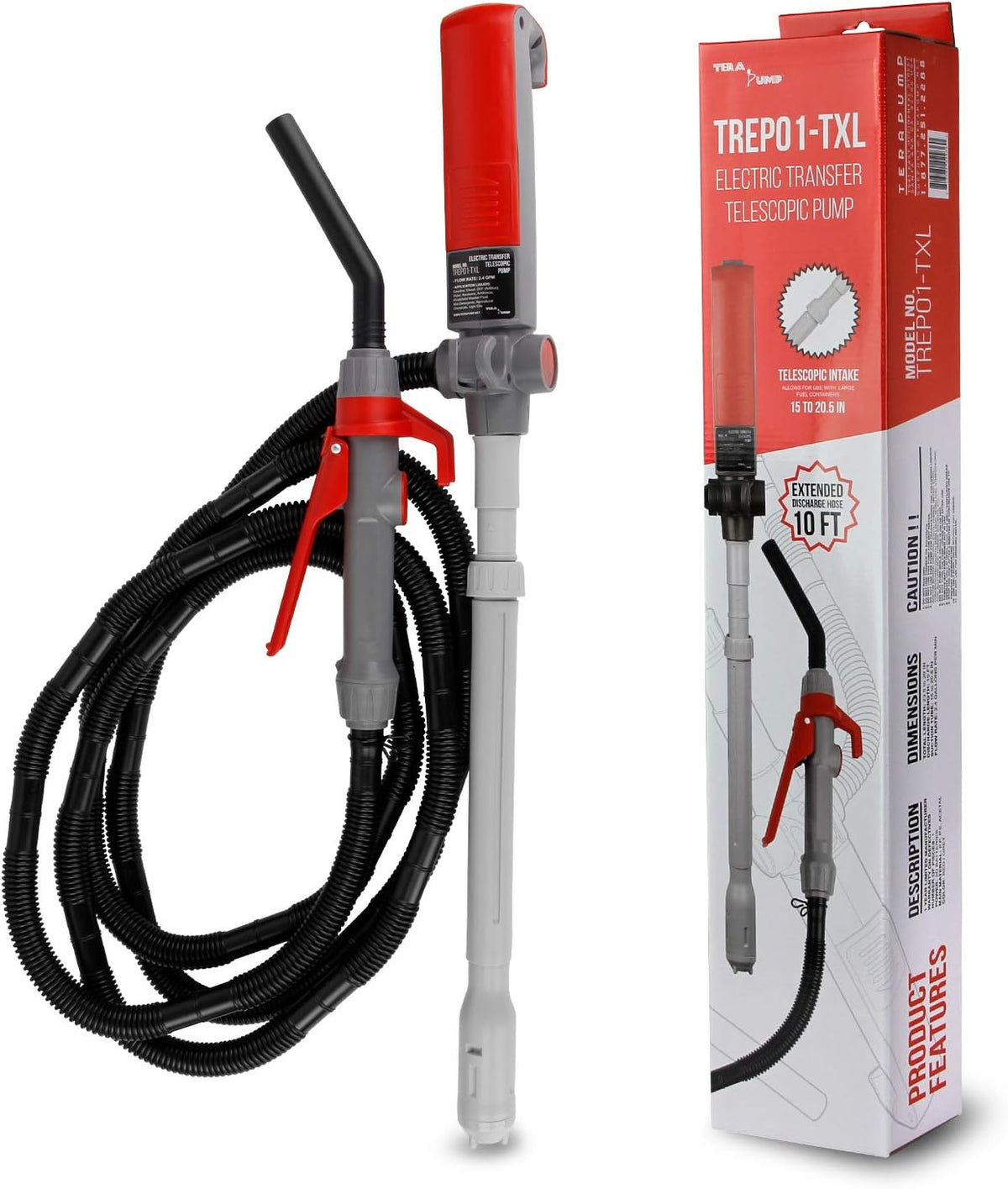 Multi-Purpose Battery Powered Fuel Liquid Transfer Pump, 10ft Hose, 9 liters per min, Pack of 2 N119