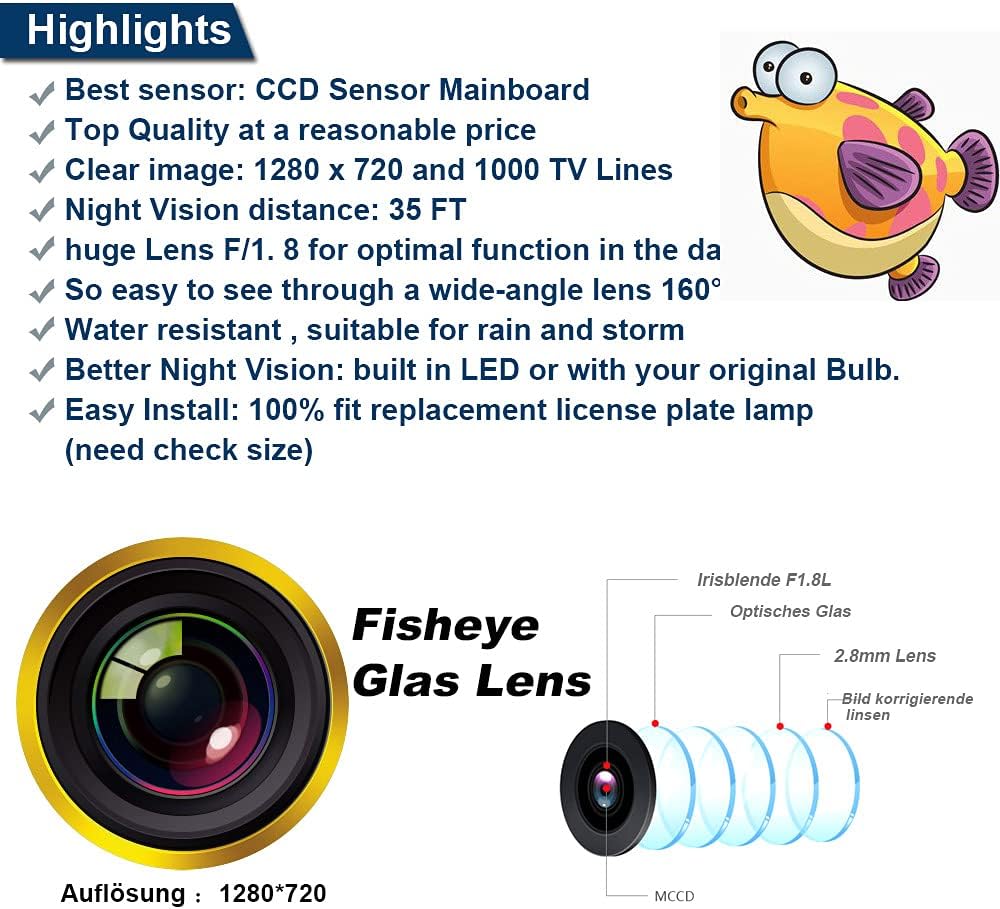 Car Backup Camera Rear View Replacement Pack of 2 X6679