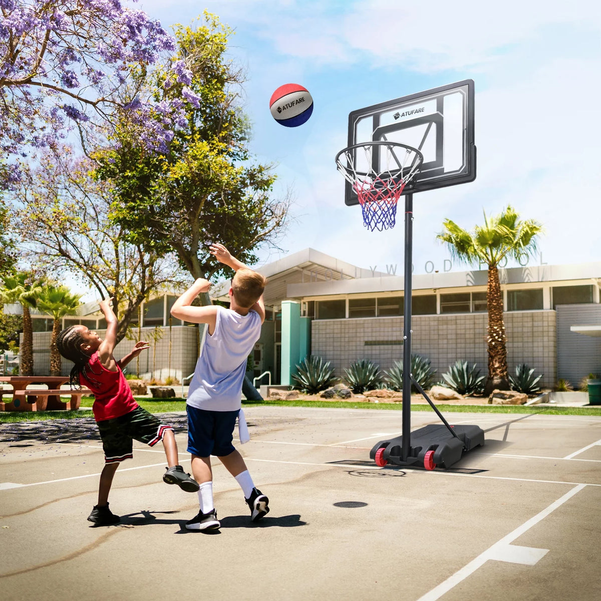 Portable Basketball Hoop & Goal 5 - 7 ft Height Adjustable X239